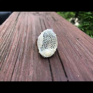 Vintage white and gold ring